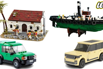 custom lego moc 3d lego house, city, car, bike, ship, with pdf instructions