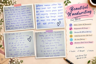 handwrite your text in with my cute handwriting