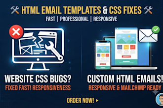 code HTML email templates and fix CSS bugs