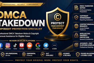 send dmca takedown notice to facebook instagram tiktok youtube under dmca