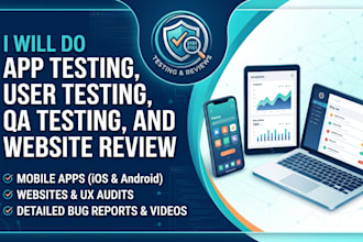 do app testing user testing QA testing, and website review