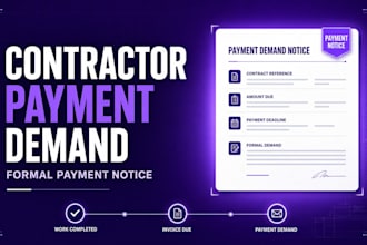 prepare a professional contractor payment demand letter and notice