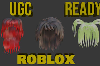 create hair,clothes,acessories for roblox ugc and game