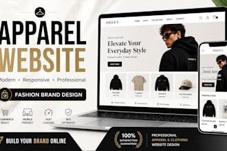 build a modern apparel clothing brand website for  fashion business