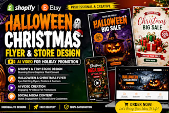design shopify etsy halloween halloween christmas flyer store halloween ai video