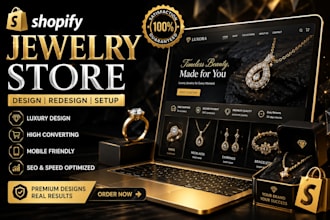build luxury shopify jewelry store, jewelry website and ecommerce store