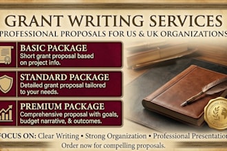 write professional grant proposals for US and UK organizations