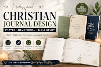design a christian prayer journal, devotional workbook and bible study journal
