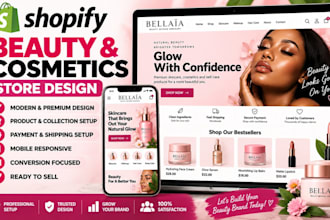 design and set up a shopify beauty and cosmetics store