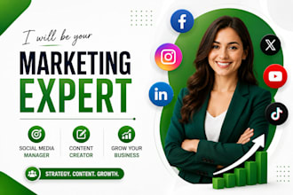 be your marketing expert, social media manager and content maker