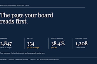 produce your monthly board and investor reporting pack