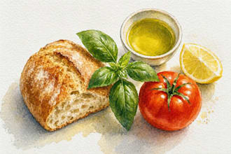 draw hand painted watercolor food illustrations