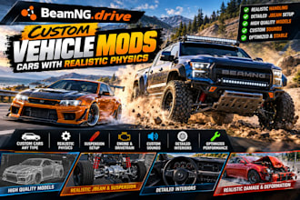 custom beamng drive vehicle mods, car mod with realistic physics