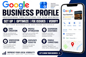 set up, optimize google business profile gmb ranking local seo gmb optimization