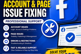 fix facebook account and page issues support