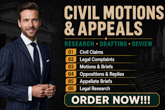 draft civil motions, claims, complaints, appeals, and legal research