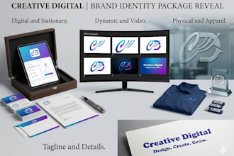 professional brand identity with logo and stationery