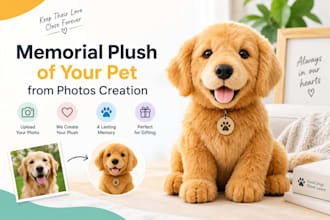 create a memorial plush of your pet from photos
