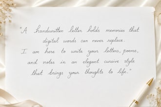 do beautiful handwriting, assignments, and letters
