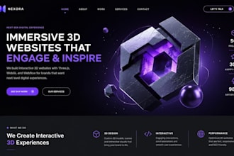 create an immersive and interactive 3d landing page with threejs and webflow
