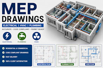 create mep plans, electrical, hvac and plumbing drawings