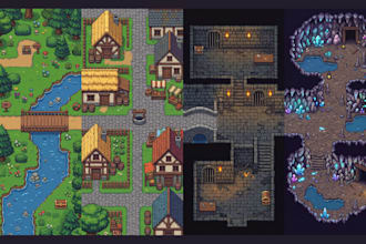 do 2d topdown game environment pixel background godot game assets indie game art