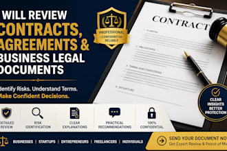 review contracts, agreements and business legal documents