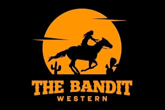 create eye catching animal horse riding logo