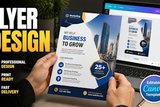 design a modern corporate flyer or business brochures on editable