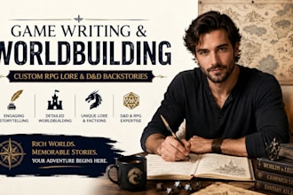 do game writing, worldbuilding, and write custom rpg lore or dnd backstories