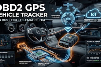develop obd2 gps vehicle tracker with real time telematics and can bus