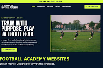 build a professional framer website for your football academy