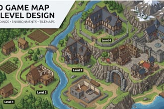 2d topdown game environment custom level design building assets map design