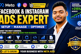 be meta ads specialist, setup facebook instagram ads campaign