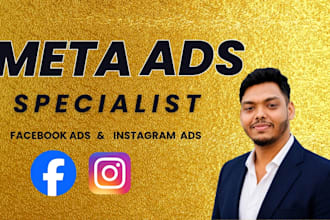 be meta ads specialist, setup facebook instagram ads campaign