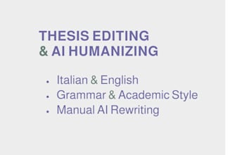 proofread and edit your thesis in italian and english