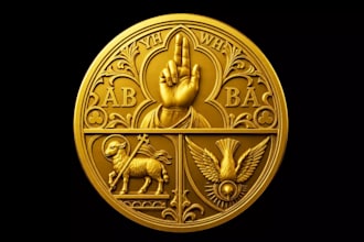 design custom 3d coin model, 3d challenge coin for 3d printing or rendering