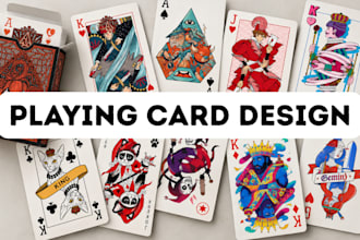 design custom playing cards, poker cards, 52 card deck, card box, poker cards