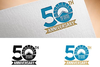 design a modern anniversary, birthday for event logo
