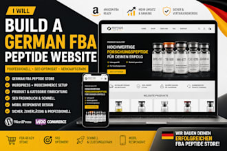 build fba german peptide website research peptide store woocommerce SEO site
