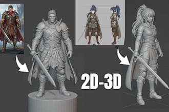 convert 2d image sketch drawing to 3d model stl blender solidworks