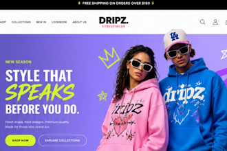 design clothing website, clothing store, fashion website, streetwear clothing