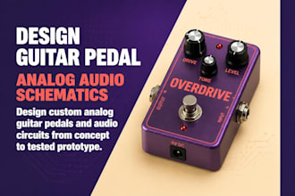 design guitar pedal circuits, analog audio schematics, pcb and tested prototypes