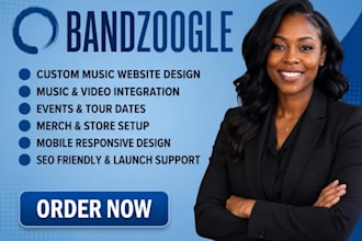 design bandzoogle music website for dj, musicians, bands, record labels, artists