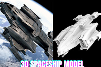 create game ready 3d spaceship models for unity and unreal engine games