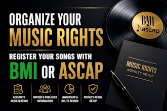 register your songs with bmi or ascap for royalty collection
