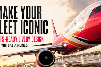 design custom livery, msfs livery and airplane livery design in 24hrs