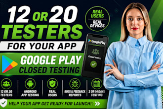 provide 12 or 20 testers for google play console closed testing 14 days testing