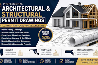 architectural and structural permit drawings in illinois maryland massachusetts
