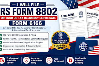 file irs form 8802 for your US tax residency certificate form 6166 tax